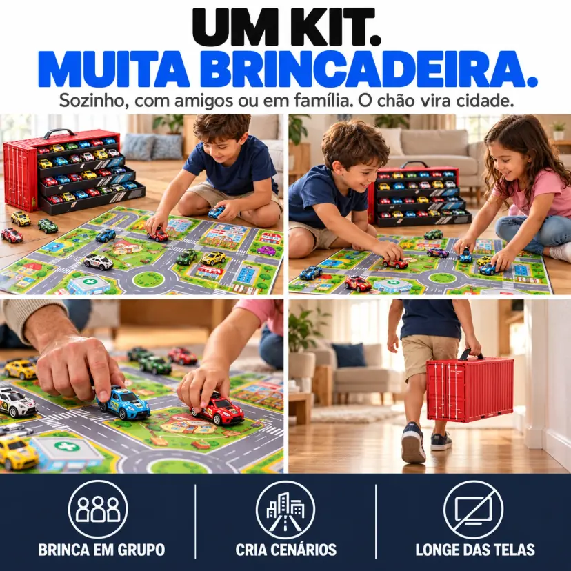 Mundoca Garagem - Kit 48 Carrinhos de Fricção - Imagem 4